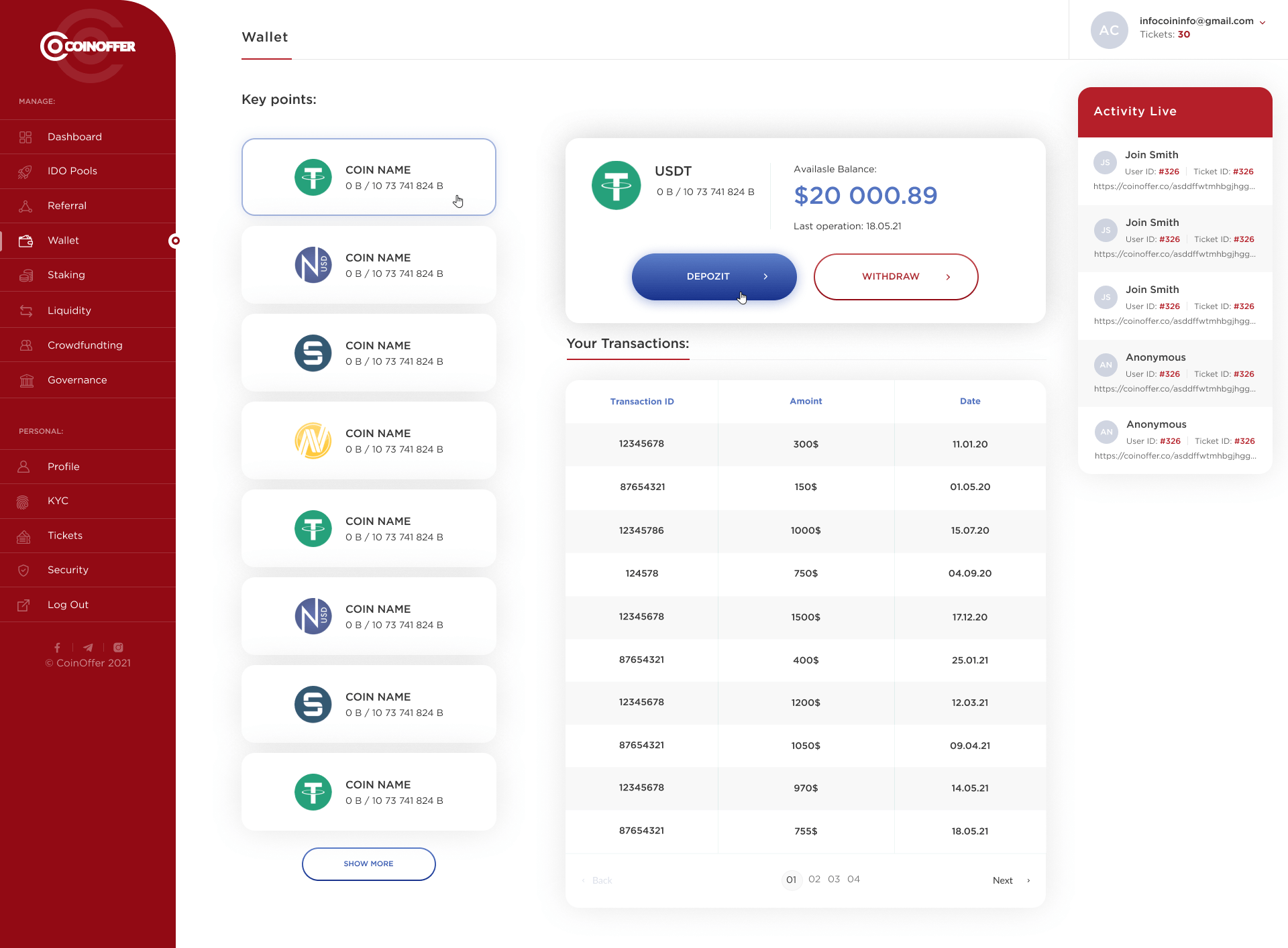 CoinOffer _Dashboard_01_Wallet_1.0