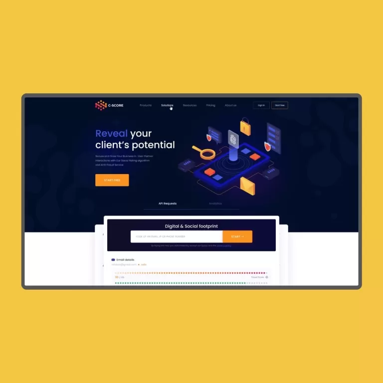 CScore — Landing pages