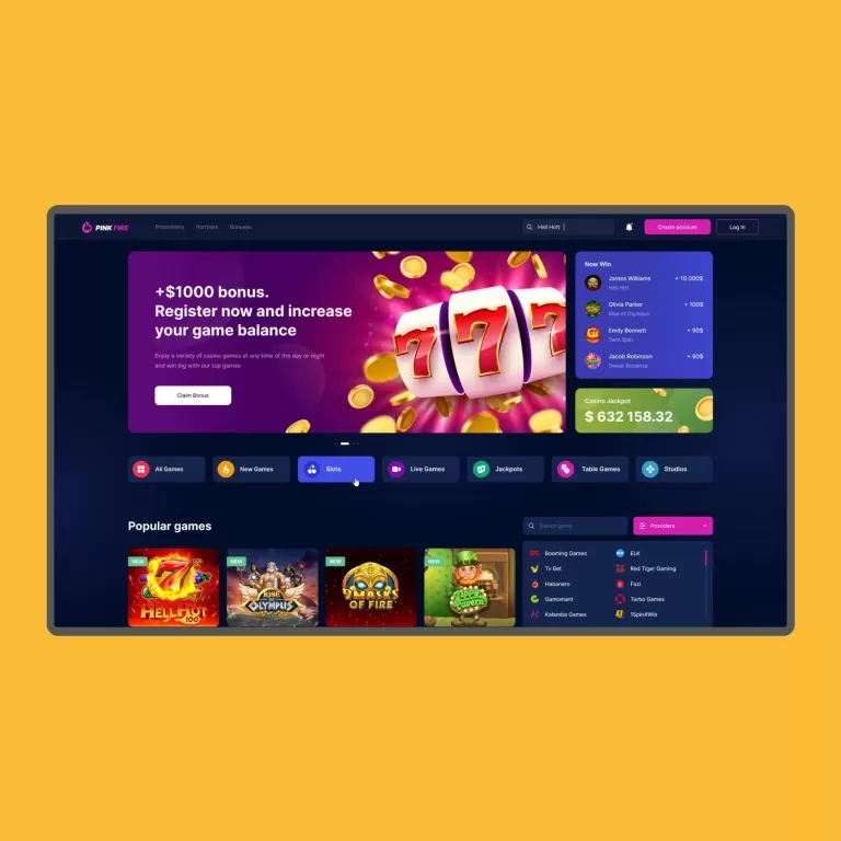 PinkFire Casino — Landing pages