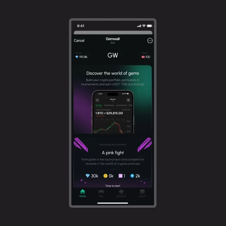 GemWall — Mobile app