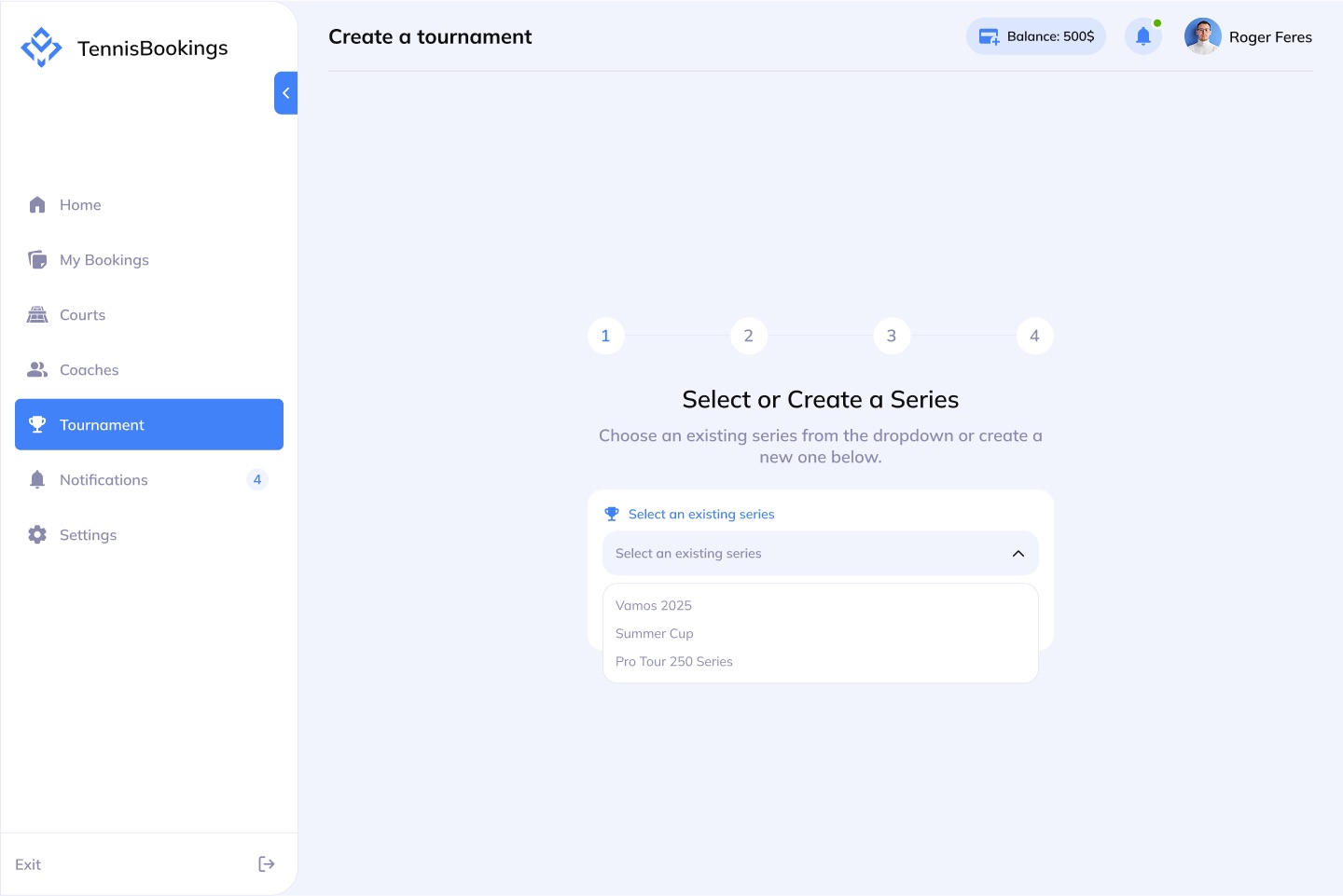 Create a tournament-1