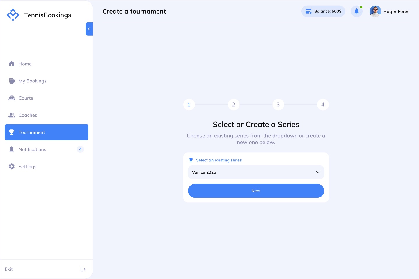 Create a tournament-2
