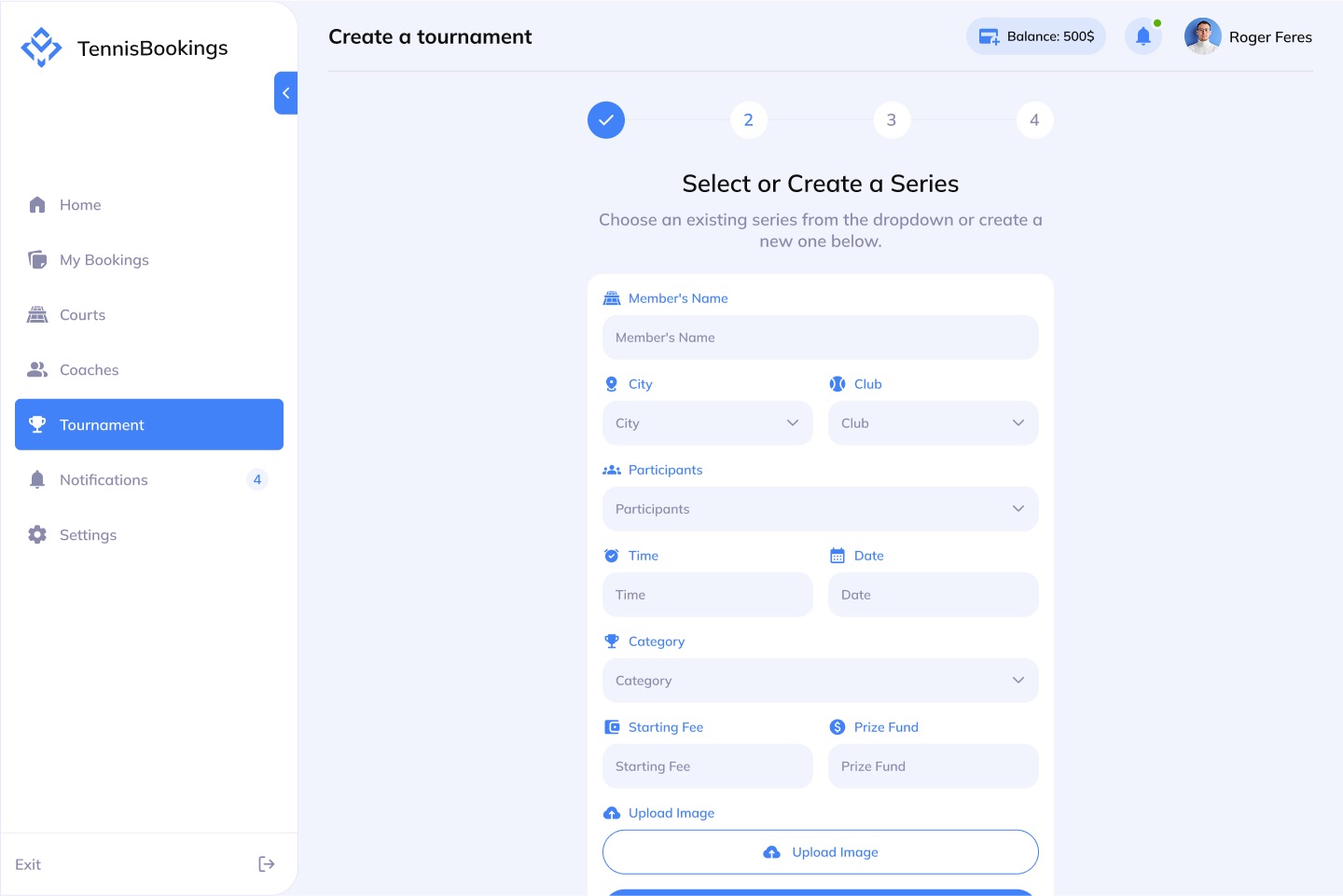 Create a tournament-4