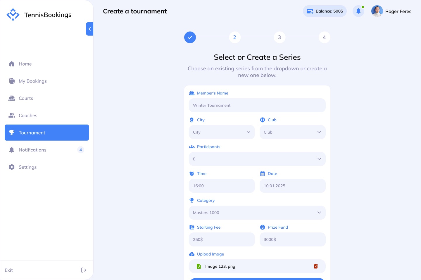 Create a tournament-6