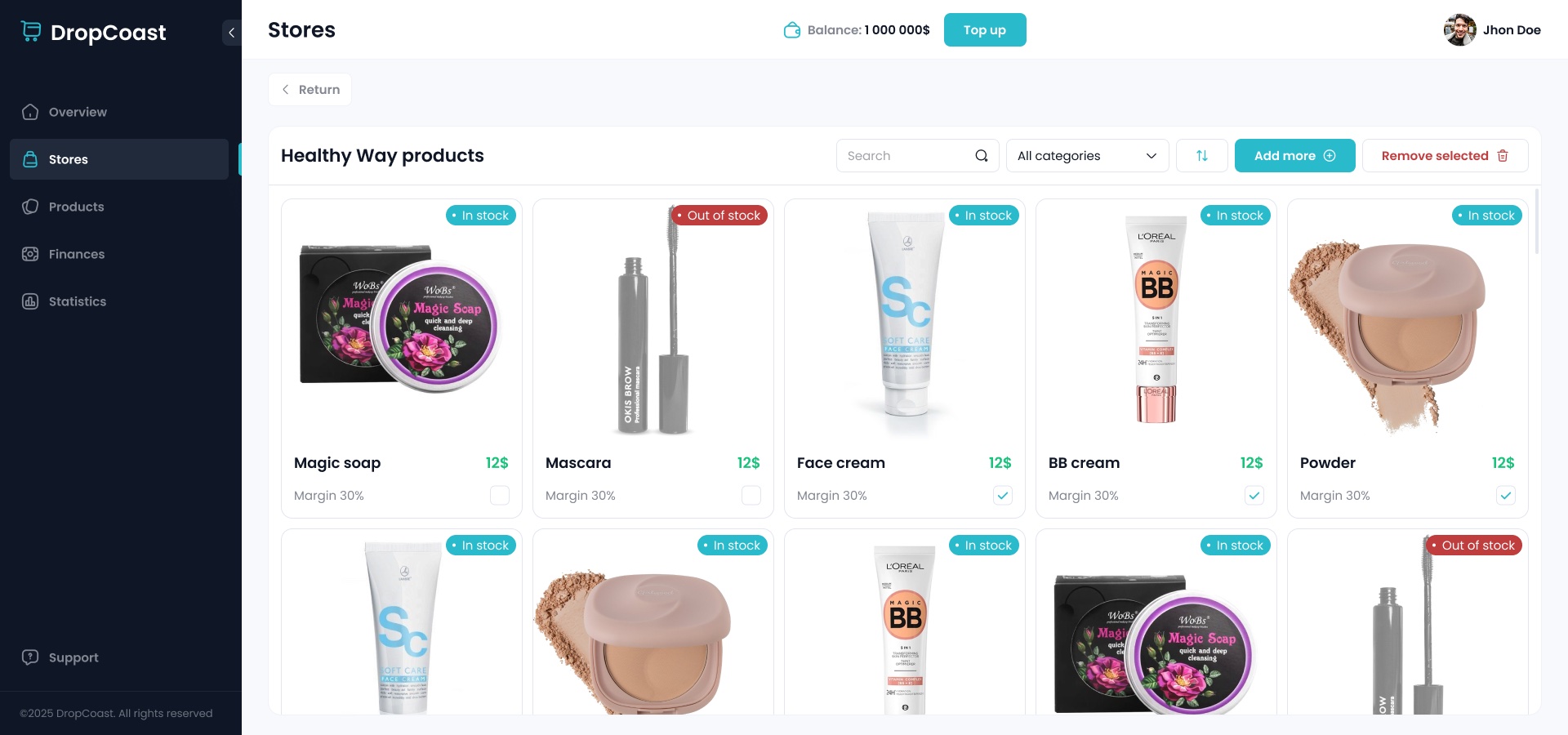 Edit products
