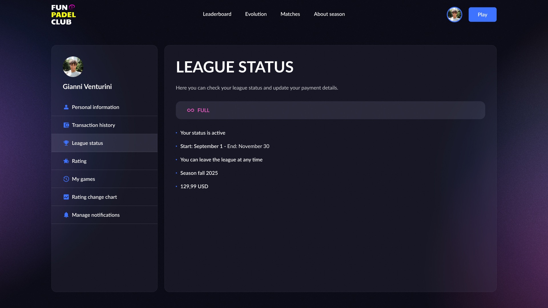 League status-1