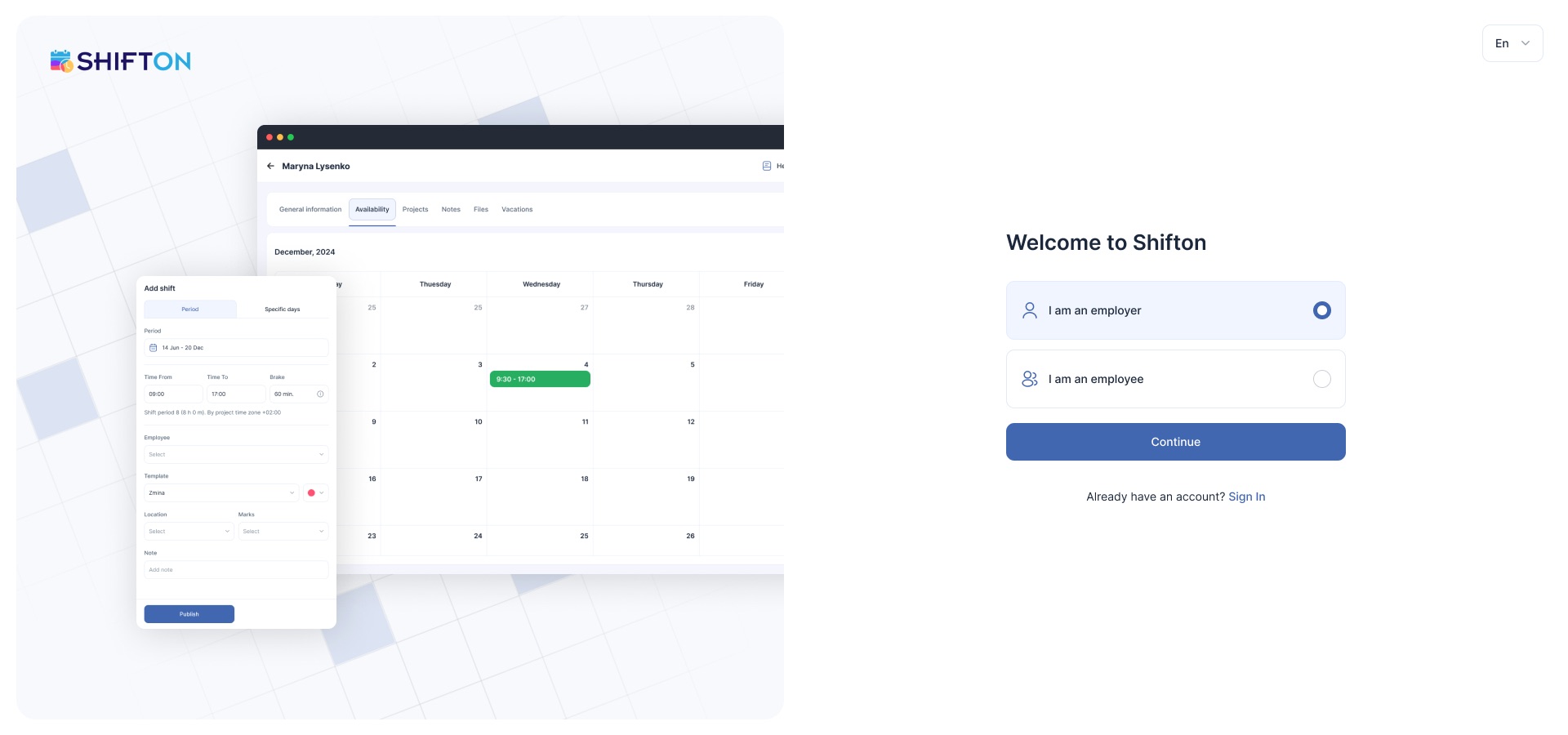 Sign up