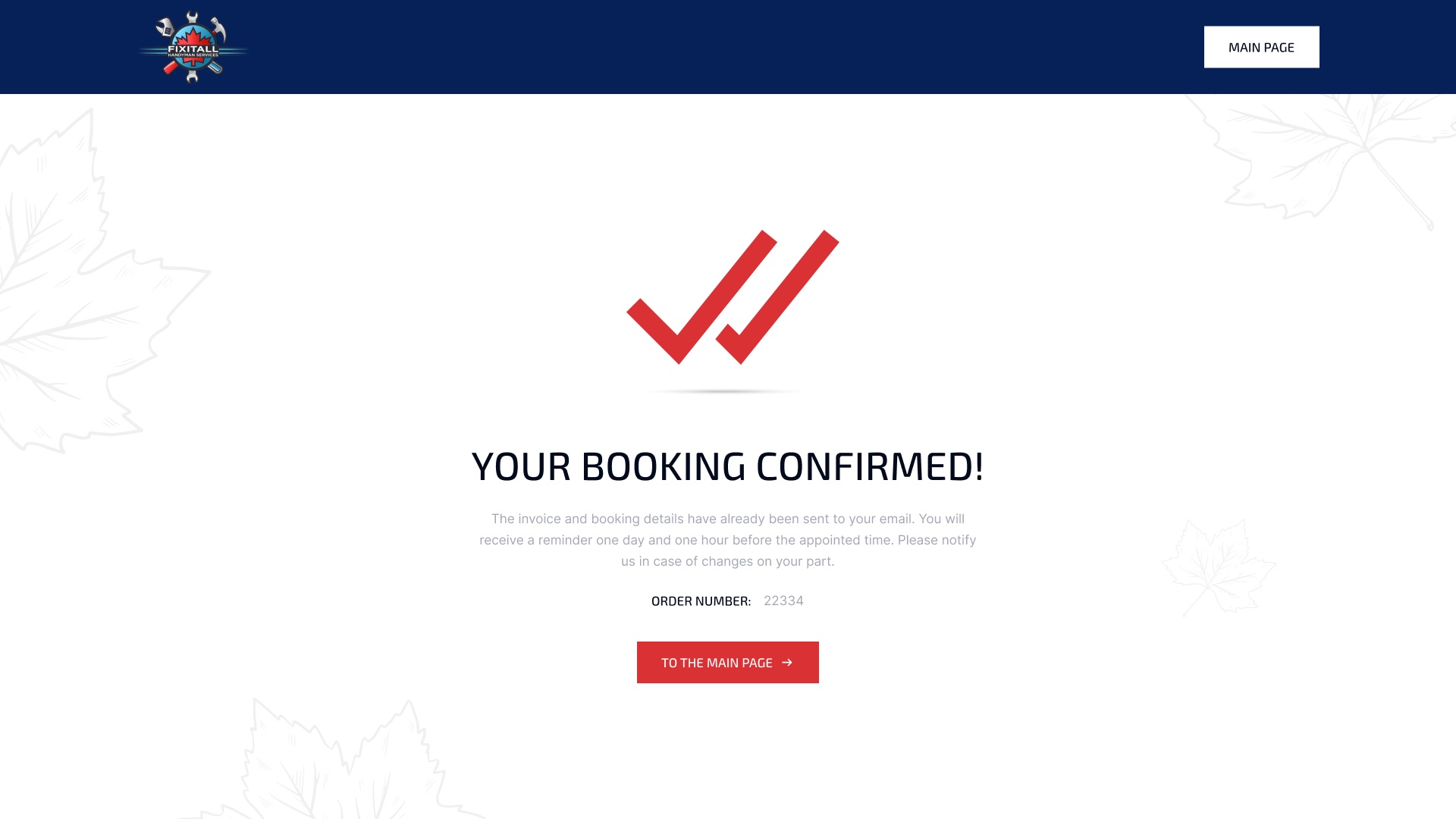 Your Booking confirmed!